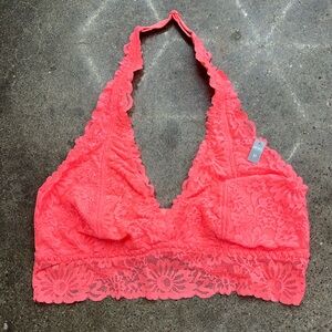 NWT Victoria’s secret PINK bralette lace coral peach medium soft stretchy